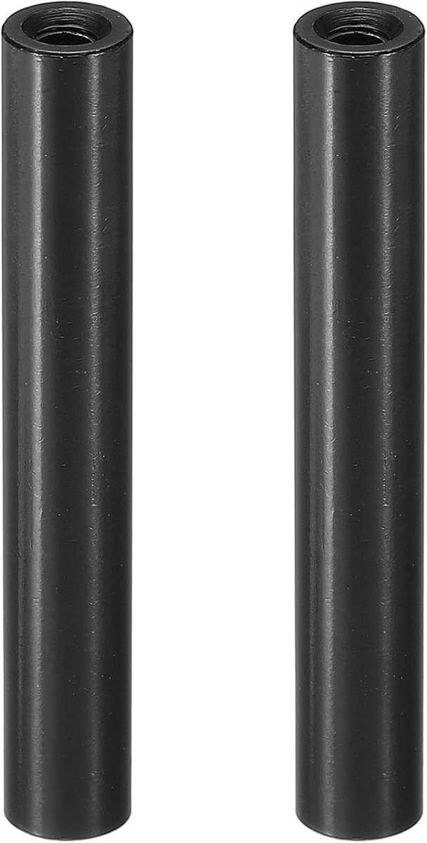 M3 Aluminium Spacers, 2 Stks Metalen Spacer Aluminium 3mm ID x 6mm OD x 40mm L Schroefdraad Afstandhouder Schroef Standoff Ronde voor RC Auto Drones Moederbord, Zwart