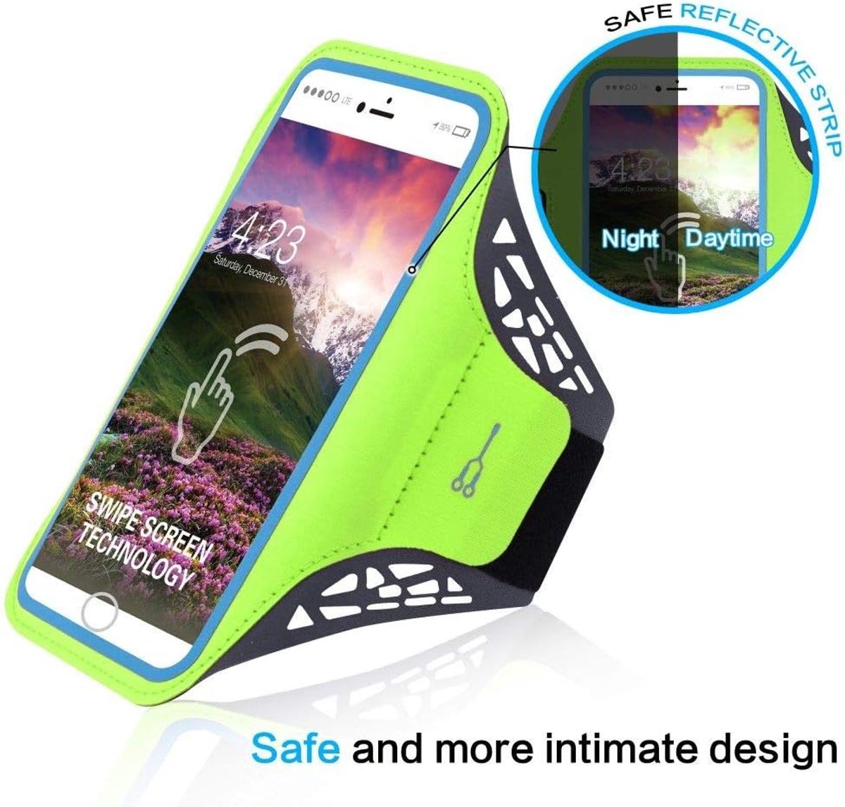 Arm Sleeve Ultradunne Armband Sport Hardlopen Fiets Wandelen Fietsen Gym voor Tecno POP-5S (2022) - Groen
