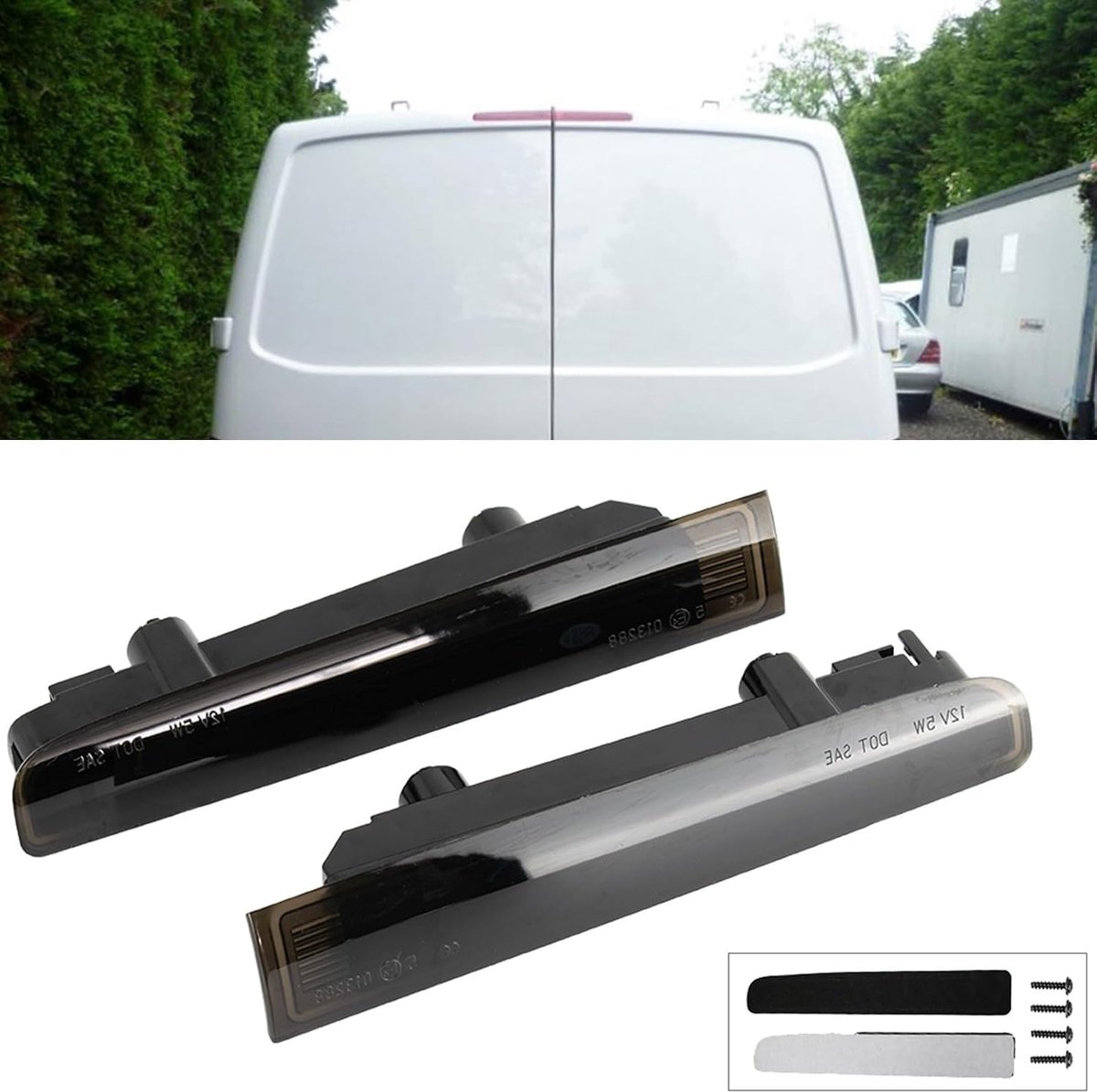 Derde remlicht achter voor 2003-up VW Transporter T5 T6 schuurdeur hoog niveau remlichtvervanging, zwarte lens