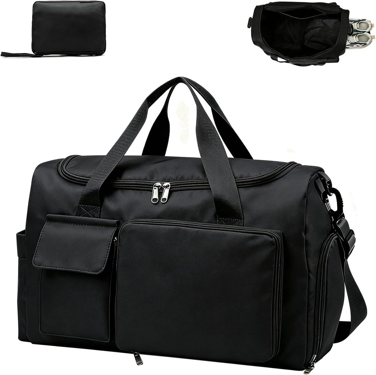 Reisduffelbag 40x30x20 - Opvouwbaar - Met natte en schoenenvak - Ideaal voor weekendtrips - SnelShoppen