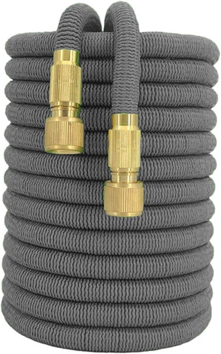 Tuinslang Set - Flexibele Slang - Water Geven Buiten - Automatisch Ingetrokken - 7.5 Meter - Grijs