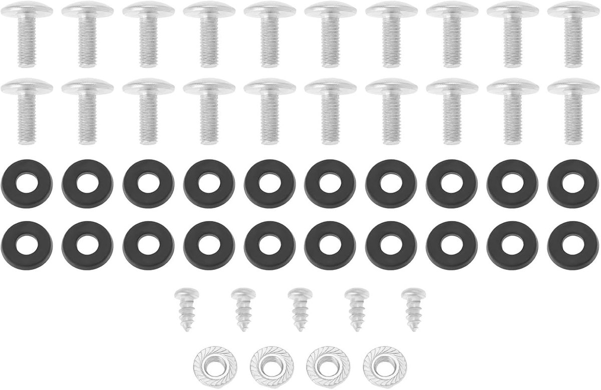 2 Sets Pit Bike Bouten Volledige Plastic Moer en Bout Fitting Kit Crossmotor Plastic Plaat Schroef Plastic Paneel Bout Geschikt voor CRF110 Stijl Dirt Pit Bike Kuipjes