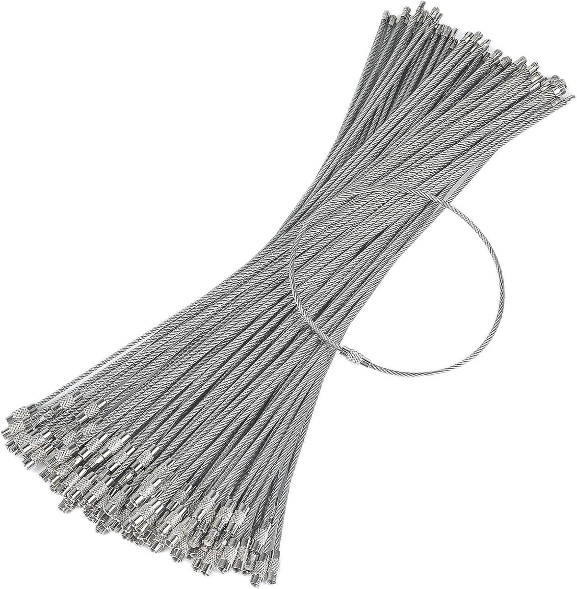 26 cm staaldraad sleutelhanger kabel Grote roestvrij stalen sleutelhanger houder voor outdoor trekking Heavy duty koppelbare bagagelabels Sport en reizen 50 stuks