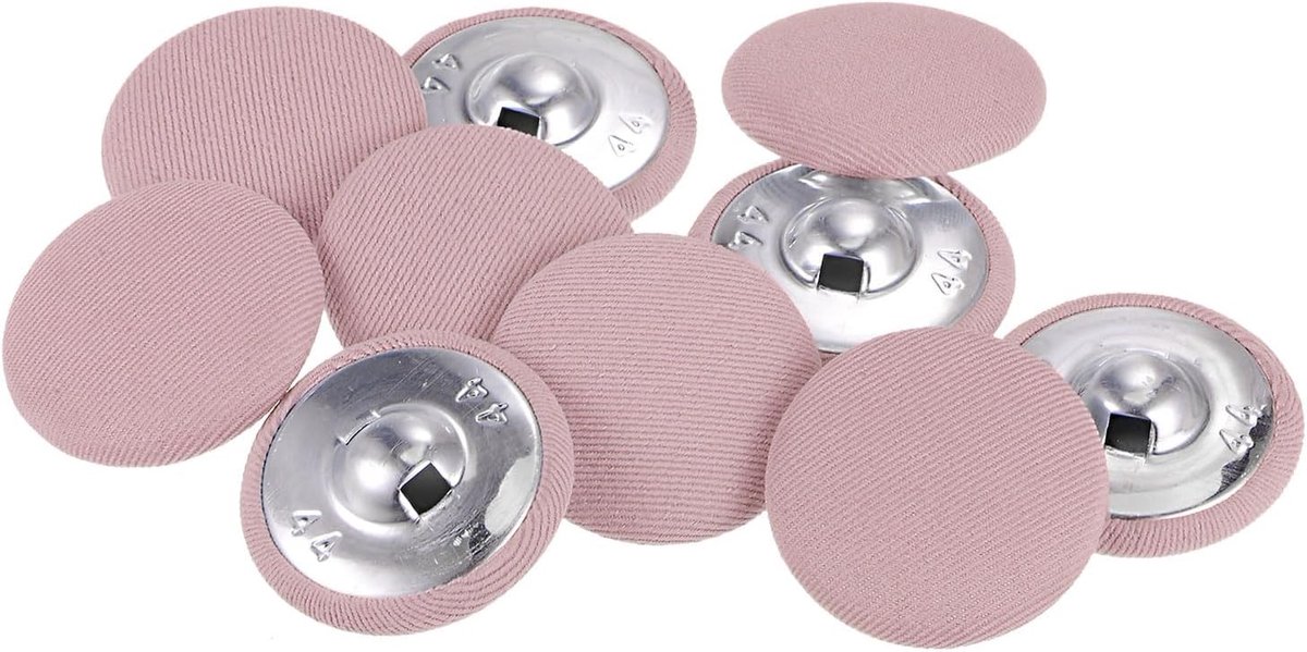 Knopen 28 mm rond metalen schacht naaiknoppen voor pakken, jurken, blouses, roze