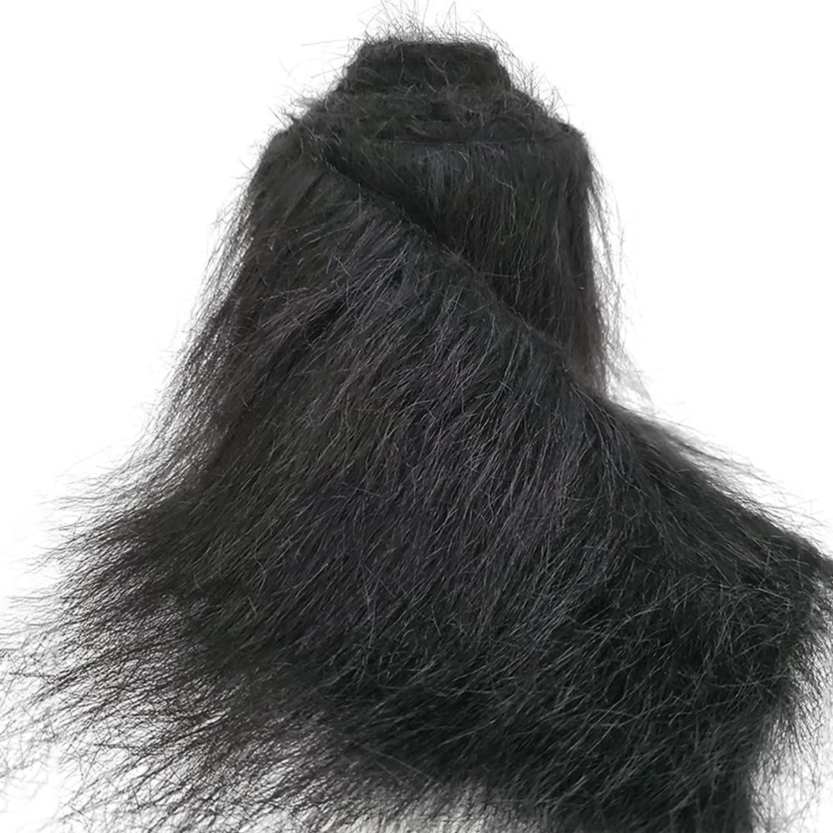 Stof per meter, 45 x 170 cm kunst pluche bont shaggy stof voor doe-het-zelf bontambachten, bontpakken, cosplaykostuums, naaien, tapijt, decoratie, bekleding, halve yard zwart