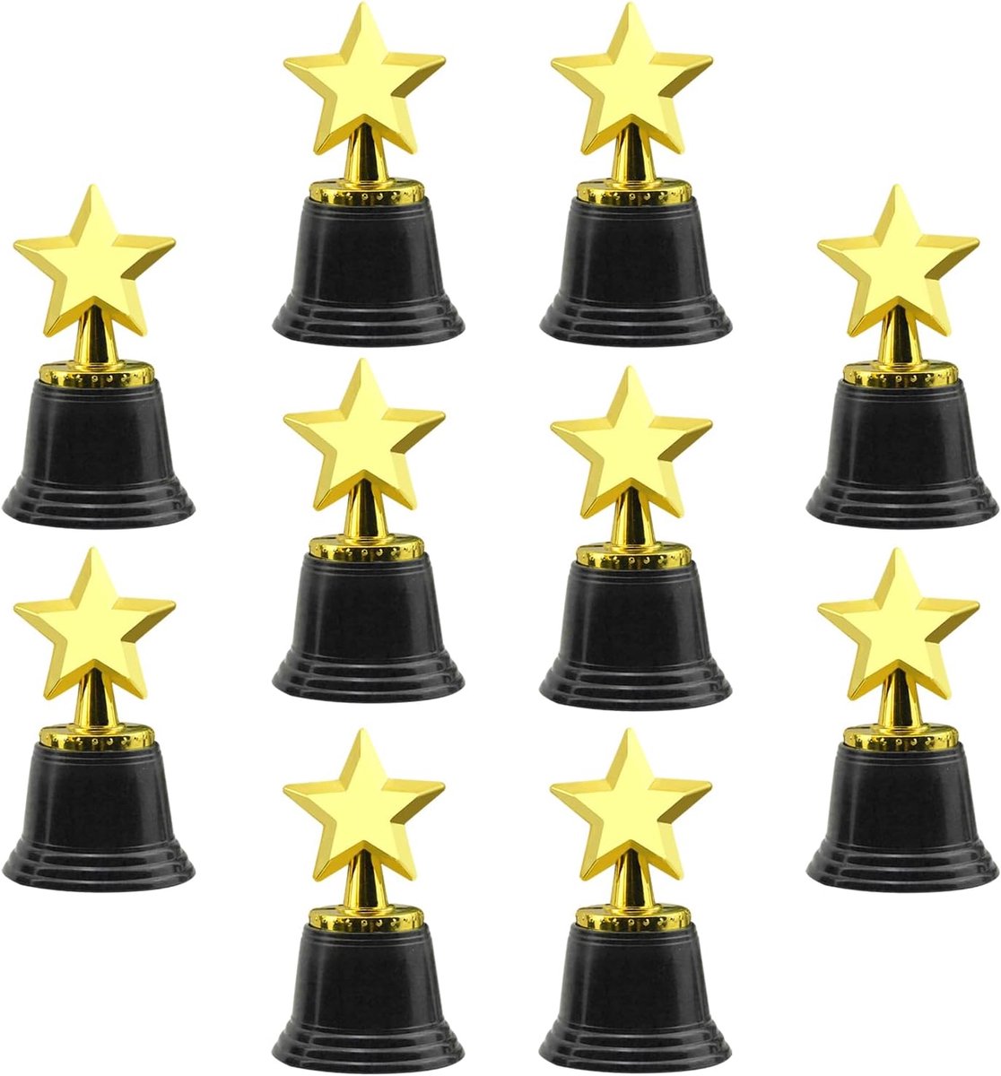 Ster trofeeën 10 stuks - Gouden kleur - 12 cm - Voor competitie en beloningen - SnelShoppen