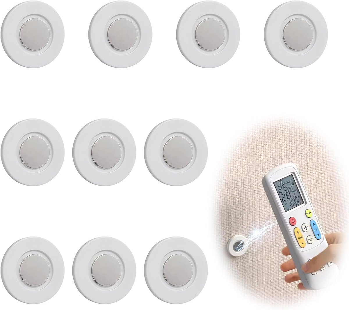 Magnetische afstandsbediening houder 10-delig - zelfklevend zonder boren - sterke magneten voor TV, airco en meer - SnelShoppen