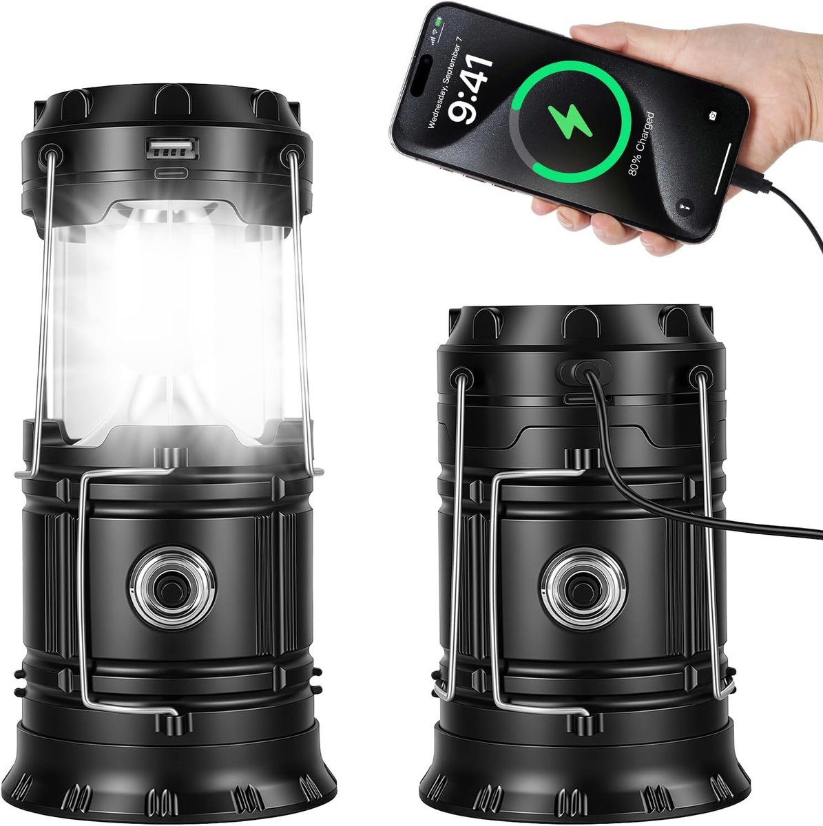 Campinglamp 3-in-1 - Oplaadbare LED - Opvouwbaar - Perfect voor noodsituaties - SnelShoppen
