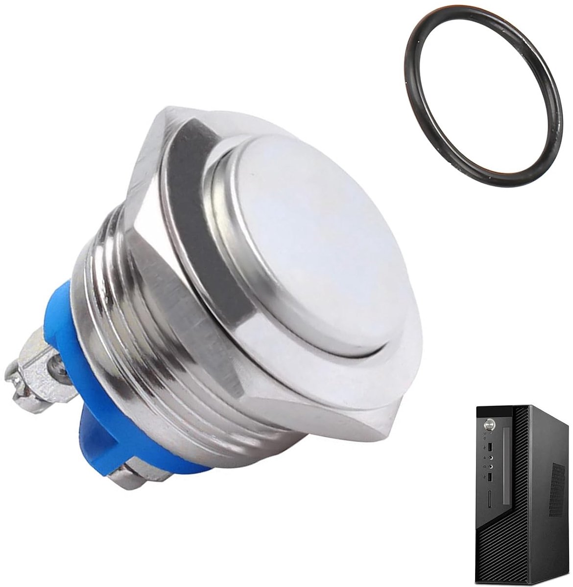 Drukknop 16mm - Waterdichte schakelaar - Momentcontact - Geschikt voor deurbel en verlichting - SnelShoppen