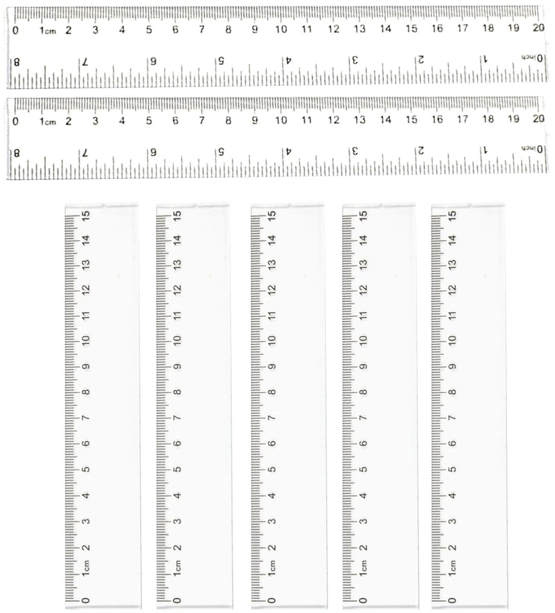 Liniaalset 15 cm - transparant plastic - metrische en keizerlijke markeringen - ideaal voor precisie meten - SnelShoppen