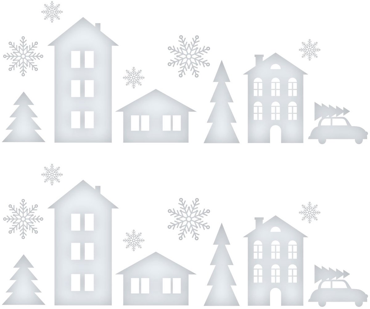 Kerst raamdecoratie - winterlandschap - 37,5 x 27 cm 1 Stuks [58527B]