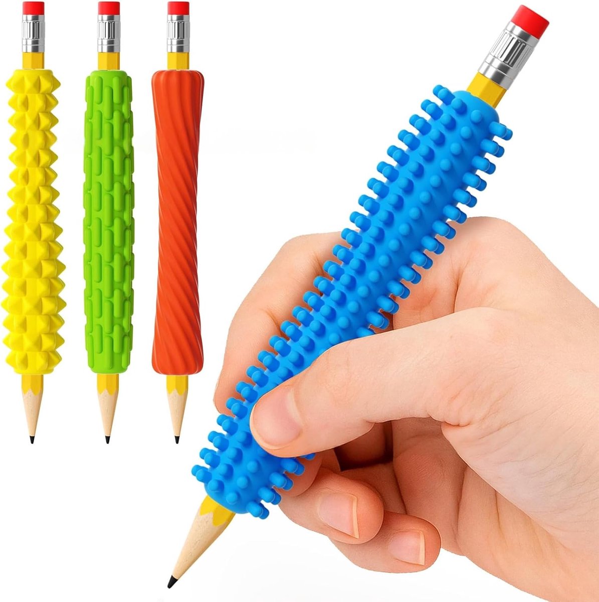 Siliconen pengrepen 4 stuks - ergonomisch ontwerp - comfortabele schrijfhulp - ideaal voor kinderen en volwassenen - ShopVlot