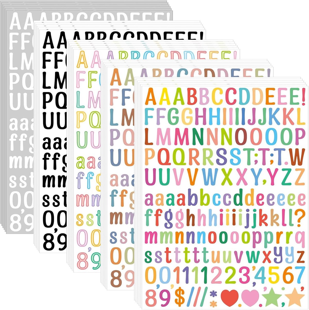Buchstabenstickers 30 stuks - zelfklevend vinyl - groot formaat - perfect voor personalisatie - ShopVlot