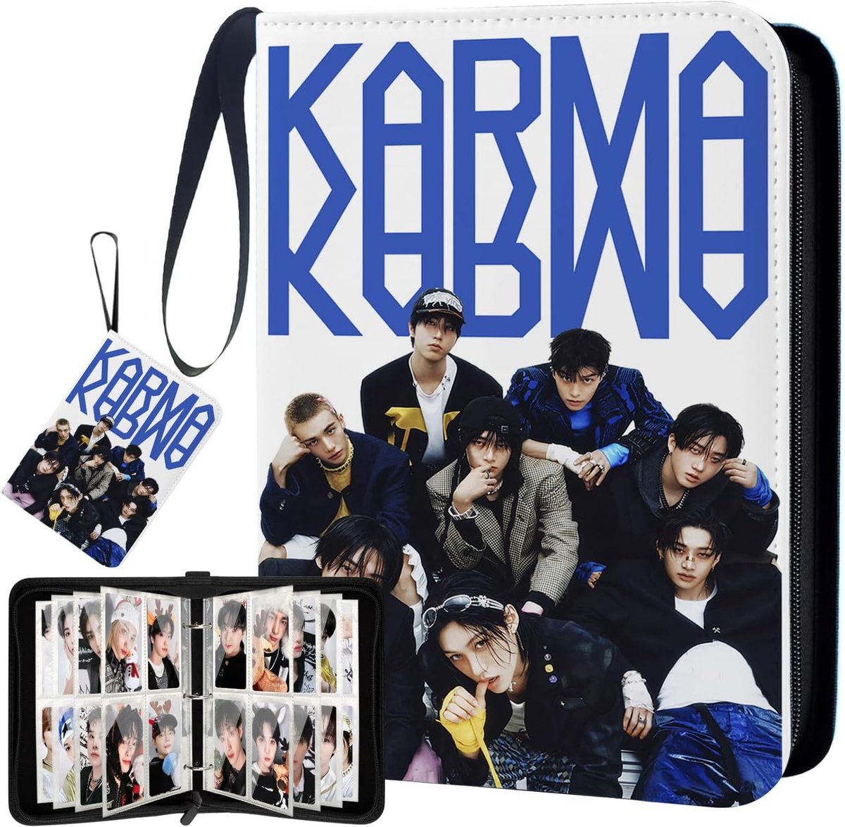 Fotokaartenhouder 400 vakken - Stray blauw/wit - Kpop merchandise - Bescherm je fotokaarten - ShopVlot
