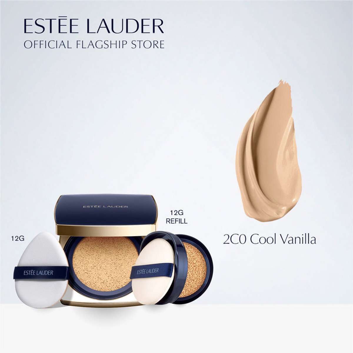 Estée Lauder Double Wear Soft Glow Matte Cushion Makeup SPF 45 2C0 Cool Vanilla - 2 x 12 g - Foundation