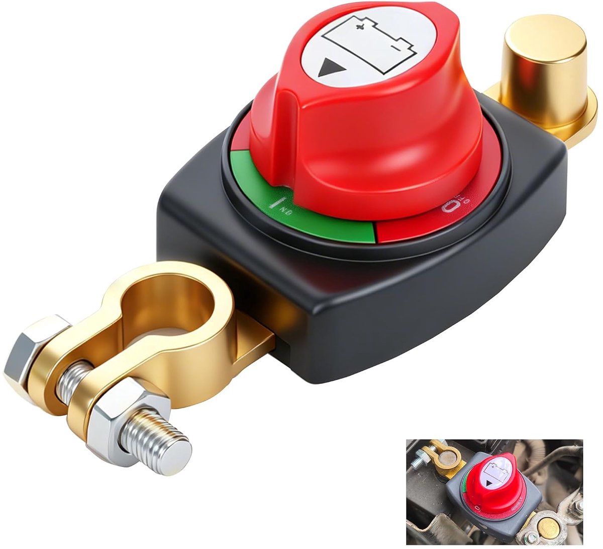 Batterij scheidingsschakelaar 12 V - 24 V - 48 V - compact ontwerp - eenvoudig te installeren - ShopVlot
