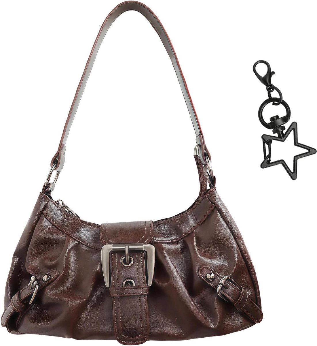 Handtas vintage - PU leer - met tas hanger - perfect voor dagelijks gebruik - ShopVlot
