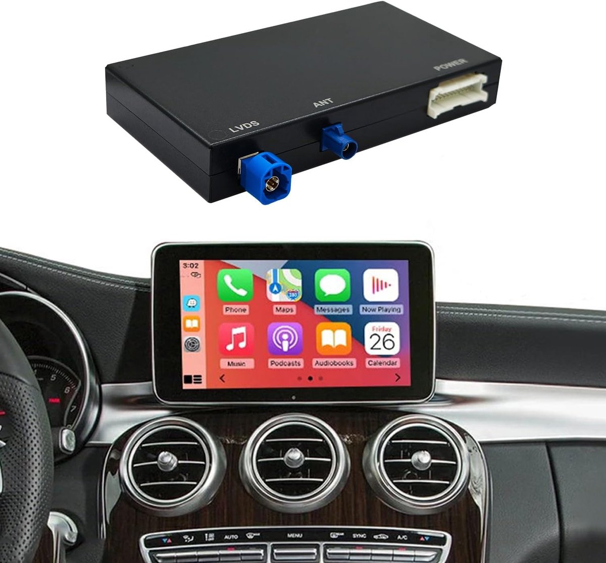 CarPlay/Android Car Upgrade Set - Decryptor Module - Mercedes-Benz NTG5.0/5.1/5.2 - Ondersteunt achteruitrijcamera - ShopVlot
