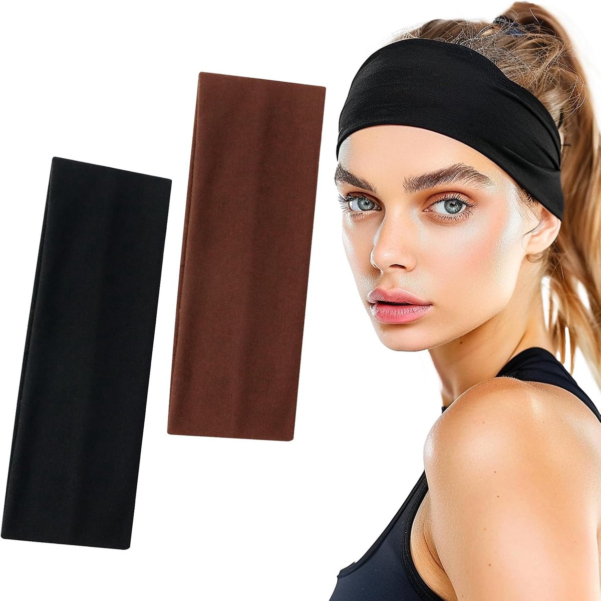Haarbanden voor sport - 2 stuks - elastisch en non-slip - ideaal voor yoga en fitness - ShopVlot