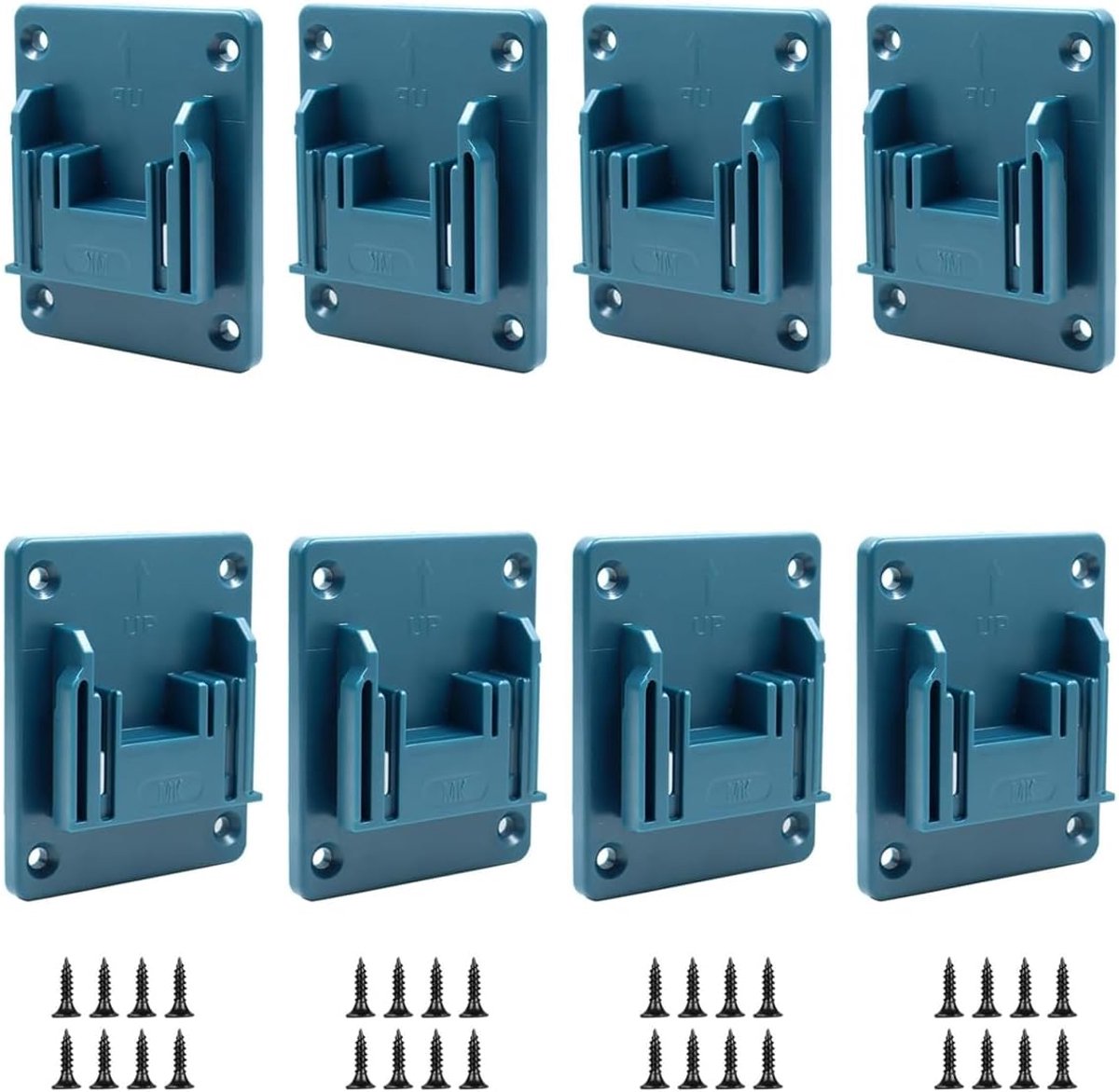 Toolhouder 8 stuks voor 14.4-18V accuschroefmachines - robuust ABS kunststof - wandmontage of kastinrichting - ShopVlot