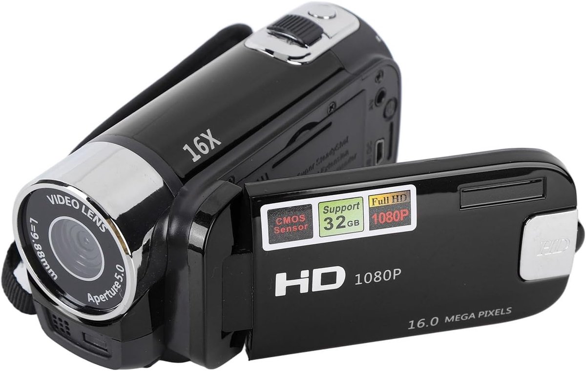 SnelShoppen - Video Camera Camcorder Digitale Camera Recorder 4K Full HD 48MP met 2.7 Inch Rotatiescherm, 16x Zoom, Vullicht, USB Verbinding, Ingebouw