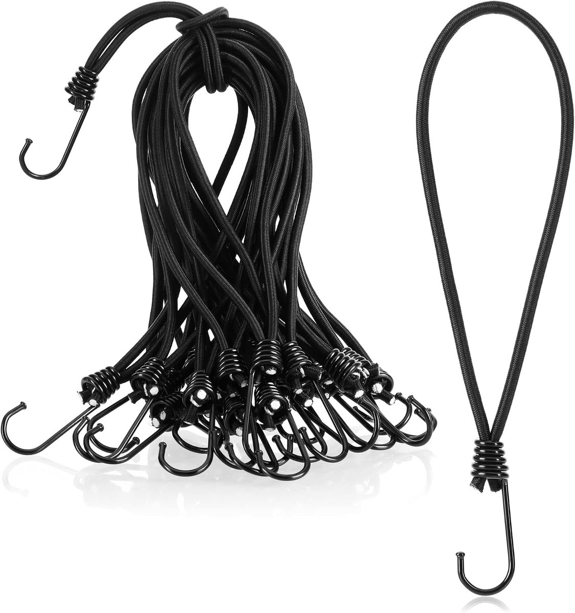 Tarpelijnspanners 25 x - rubber met haken - elastisch - ideaal voor tenten en zeilen - ShopVlot