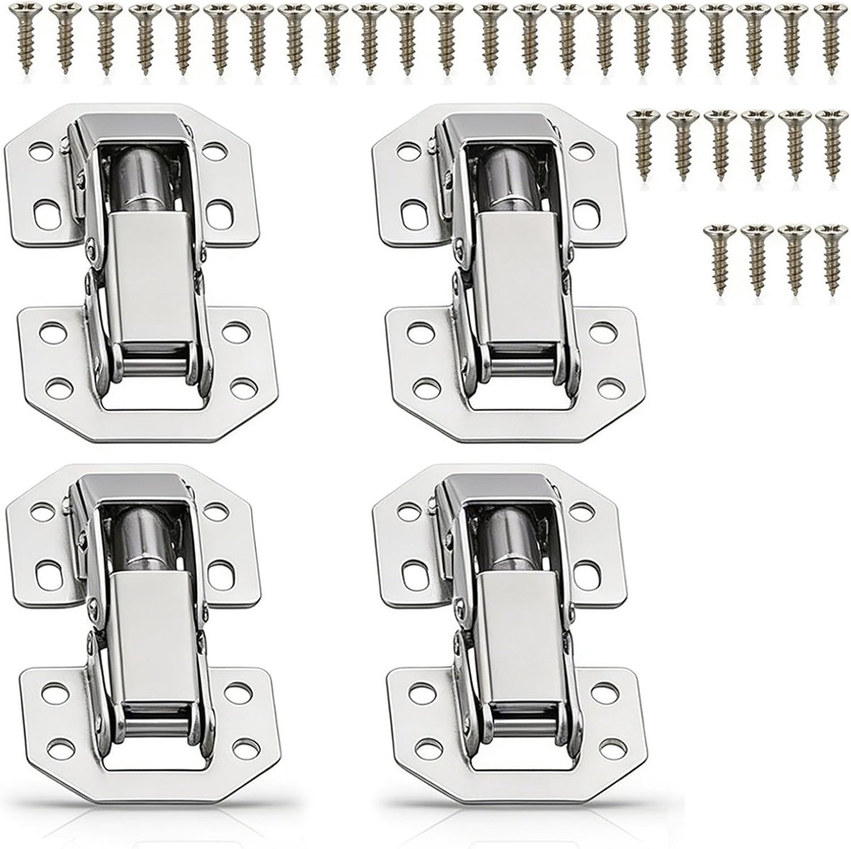 Kastdeuren scharnieren 77 x 32 mm - roestvrij staal - verborgen 90 graden - duurzame en stabiele opening - ShopVlot