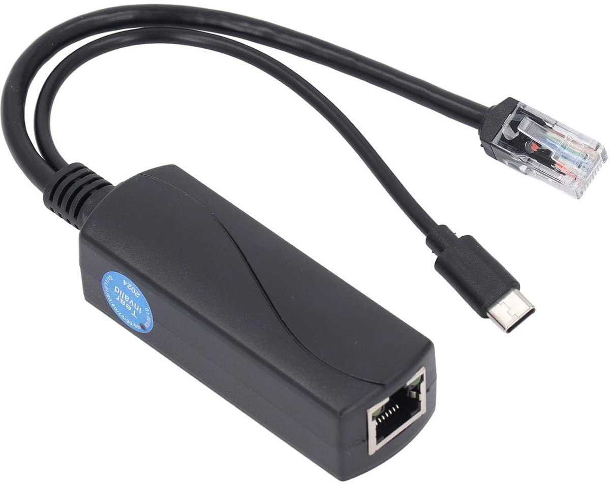 Gigabit Poe Splitter - USB C Adapter - 5V 4A Type C - Eenvoudige netwerkuitbreiding - ShopVlot