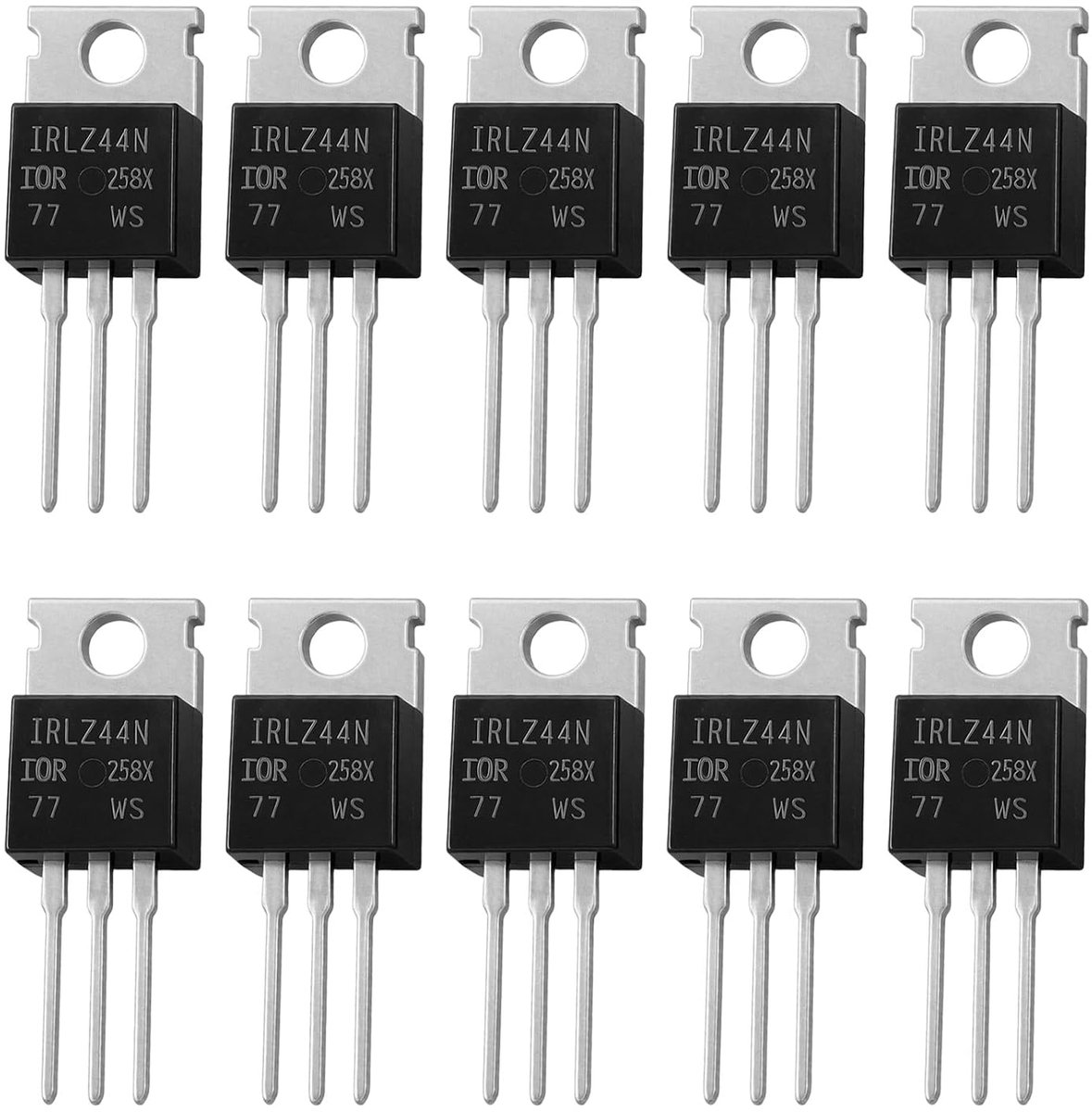 N-kanaaltransistor IRLZ44N 10 stuks - Logic Level MOSFET - 55V 47A - Ideaal voor microcontroller toepassingen - ShopVlot