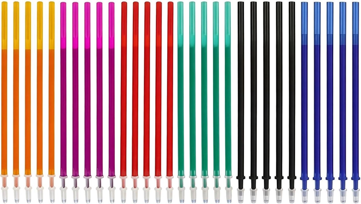Navullingen uitwisbare pen 30 stuks - 0.5 mm - gekleurde navulpennen - ideaal voor school en kantoor - ShopVlot