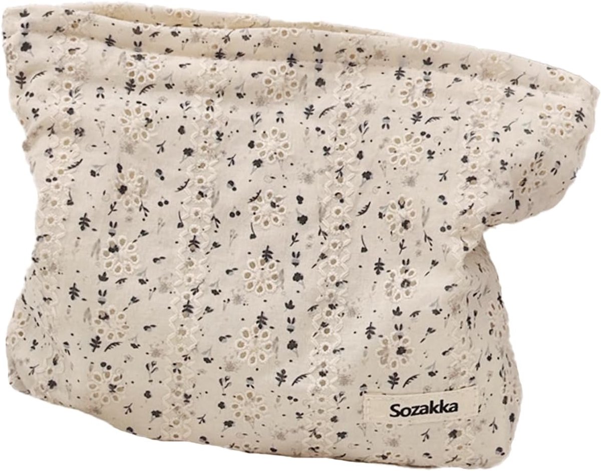 Make-up tas - floral print - canvas toilettas - handig voor op reis - ShopVlot