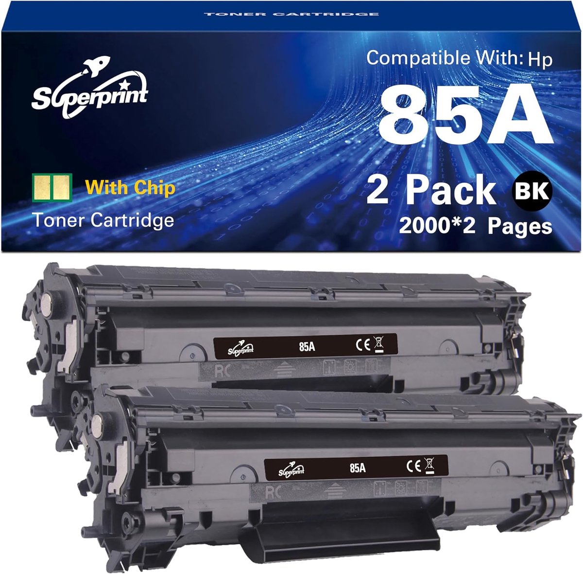 Tonercartridge 85A - Zwart - Compatibel met HP - Betrouwbare afdrukkwaliteit (2 stuks) - ShopVlot