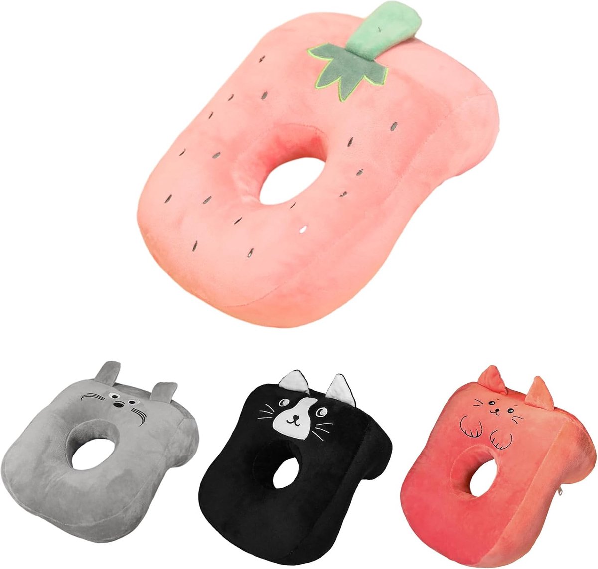 Slaapkussen aardbei 26 x 32 cm - Pluche - Zacht en ondersteunend - Perfect voor een powernap - ShopVlot