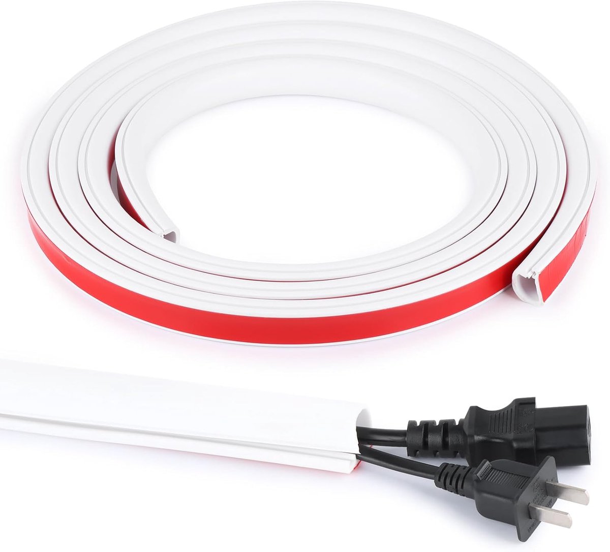 Kabelgoot 1 m - Halfrond profiel (26 x 18 mm) - Silicone materiaal - Beschermt kabels voor thuis en kantoor - ShopVlot