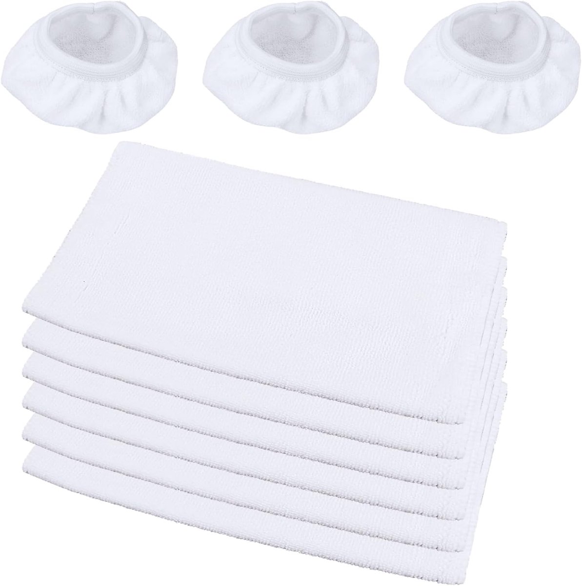 Microvezel Mop Covers Set van 6 - Vervangende Doeken - Wasbaar en Herbruikbaar - Voor Stoomreiniger STC-EU168 - ShopVlot