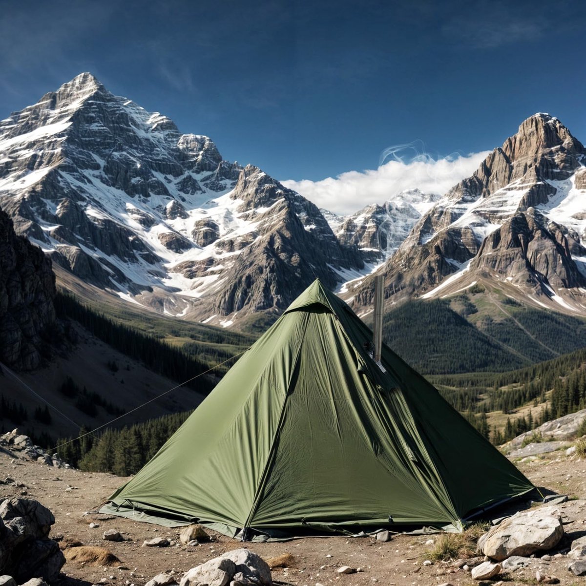 Camping Hot Tent - Winter Teepee Tent 4 Seizoenen - Houtkachel Aansluiting - Ideaal voor Overleven - ShopVlot