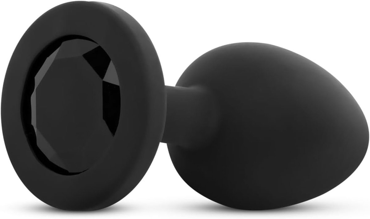 Anal plug met kristal - zwart - luxe uitstraling - voor spannende ervaringen - ShopVlot