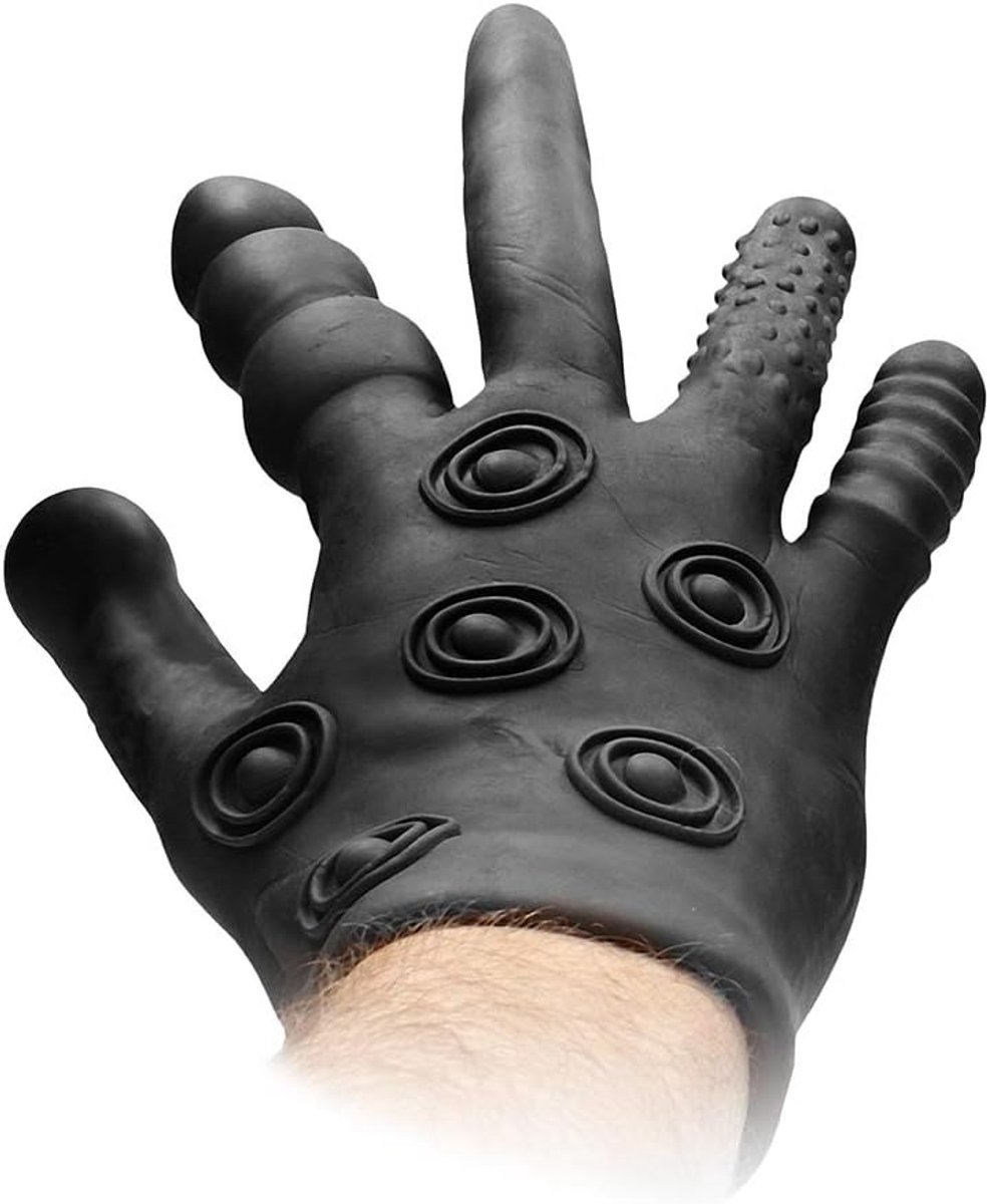 Stimulatiehandschoen - Zwart siliconen - Sensory Stimulation - Voor unieke ervaringen - ShopVlot