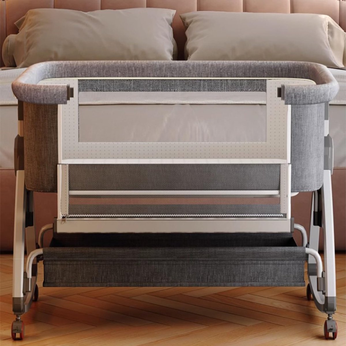 Co-sleeper wieg - kokosvezel matras - inklapbaar en draagbaar - comfortabel slapen voor je baby - ShopVlot