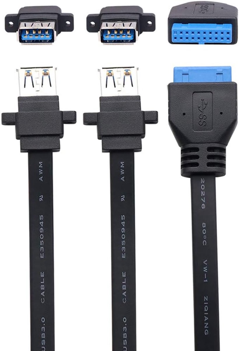 USB 3.0 adapter 19-pin naar 2 USB 3.0 poorten - super hoge snelheid 5Gbps - ideaal voor computer aansluiting - ShopVlot
