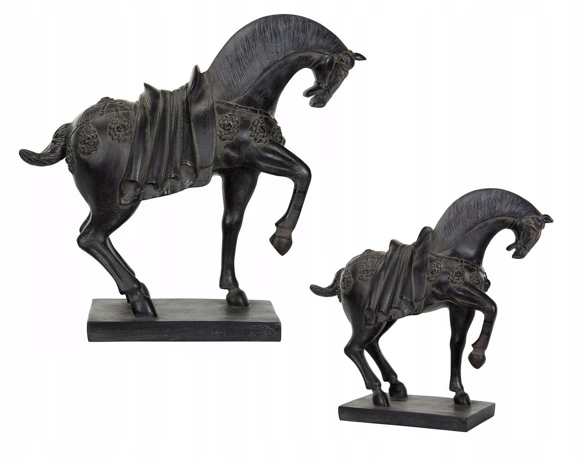 Decoratieve Zwarte Paard Figuur - 36cm - Stijlvolle Woonkamer Decoratie