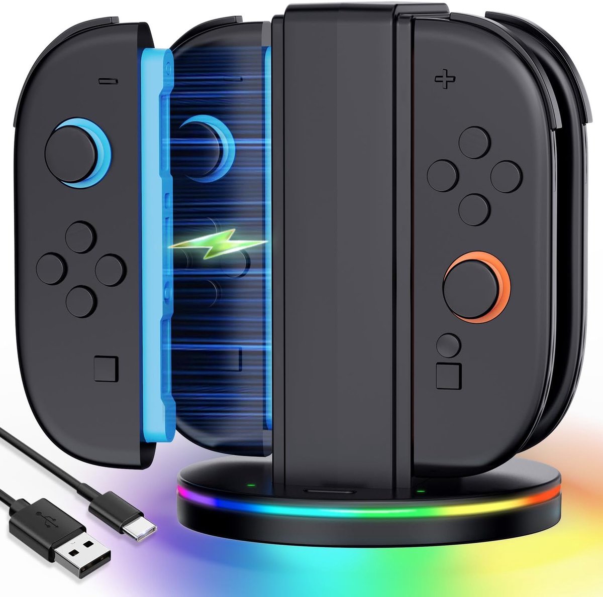 Controller oplader voor Switch 2 - laadstation voor JoyCon 2 - met laadindicator - laad tot 4 JoyCons tegelijk - ShopVlot