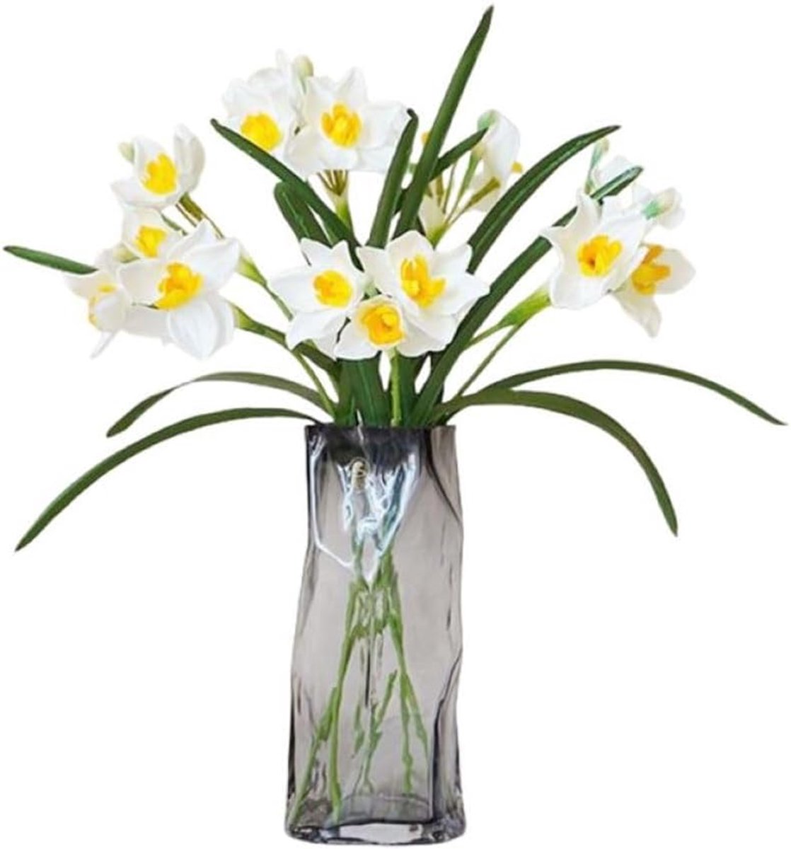 Kunstmatige narcissenstelen 47 cm - witte nepnarcissen - realistisch materiaal - perfect voor bruiloften - ShopVlot