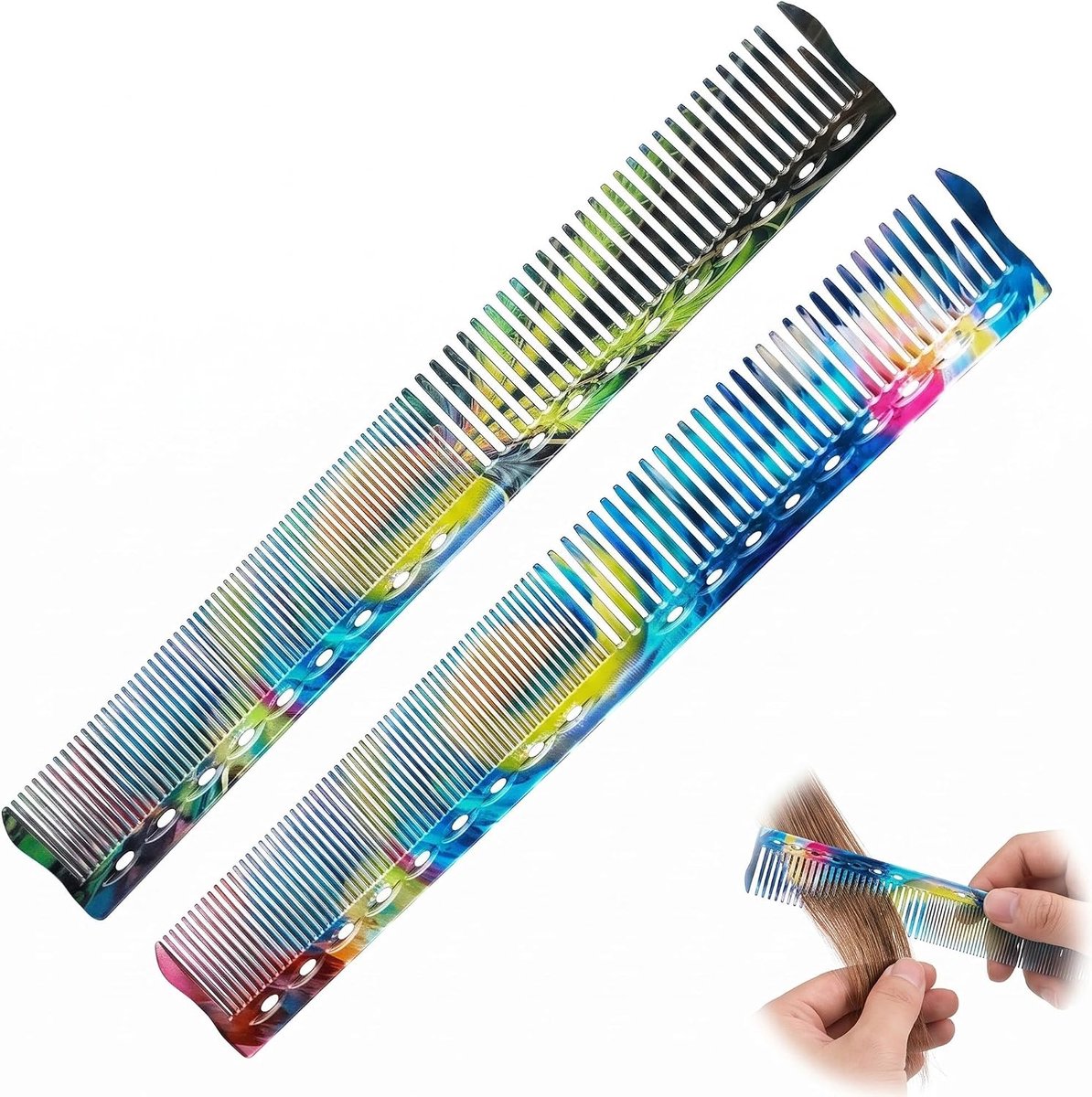 Haarkam set van 2 - professionele kapperskammen - fijne en grove zijden - ideaal voor styling en knippen - ShopVlot