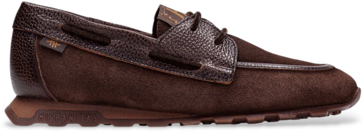 Hispanitas Bruine Zinnia leren sneakers