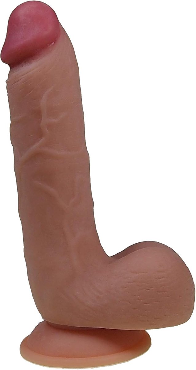 Dildo 16,5/22 cm - TPE met testikels - Realistisch design - Perfect voor solo of koppels - ShopVlot