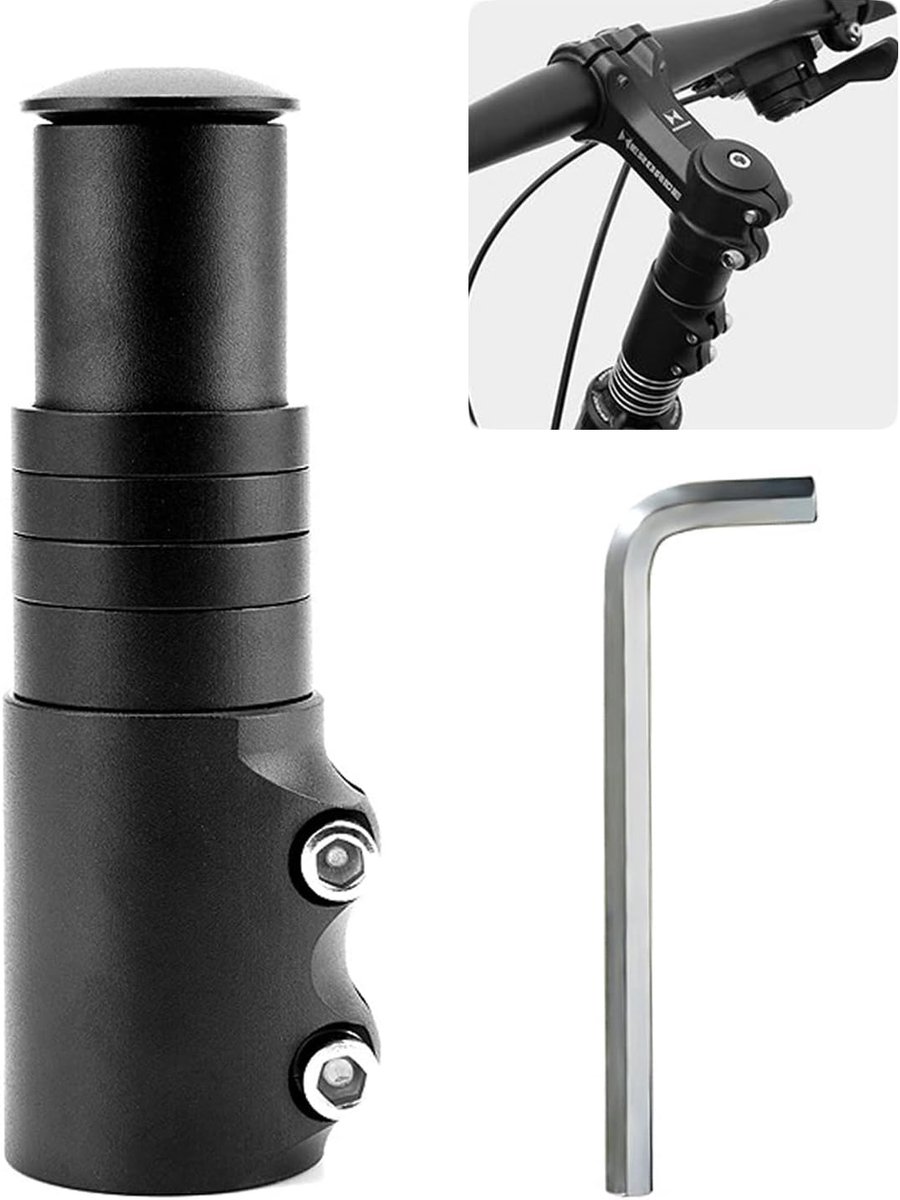 Fietsstem Riser 28,6mm - Verstelbaar Aluminium - Dubbele Schroefbevestiging - Verhoog je stuurpositie - ShopVlot