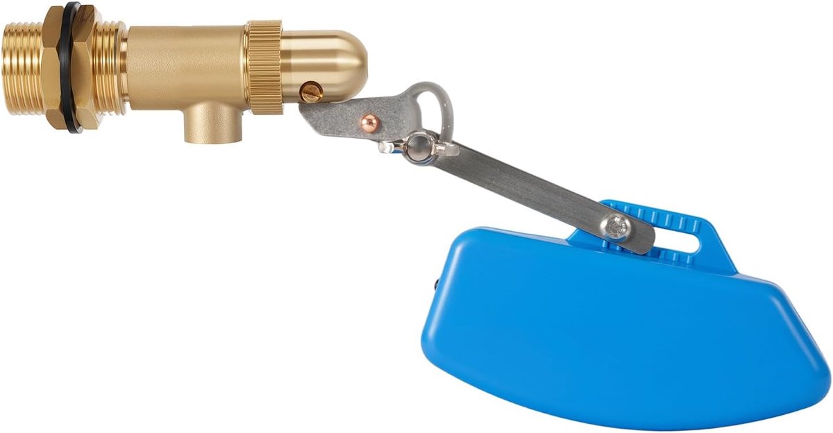Zwemventiel 3/4 inch messing - verstelbare arm - automatisch vullen - ideaal voor watertank en vijver - ShopVlot