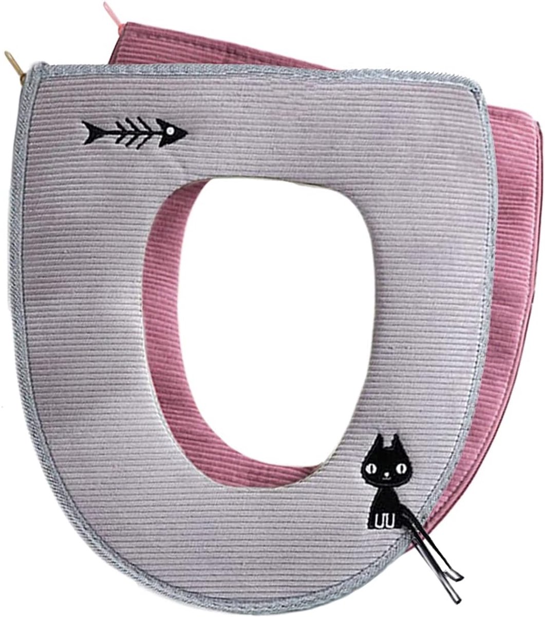 Toiletzitting hoes 2-delig - universaal - met rits en antislip - warm en comfortabel - ShopVlot
