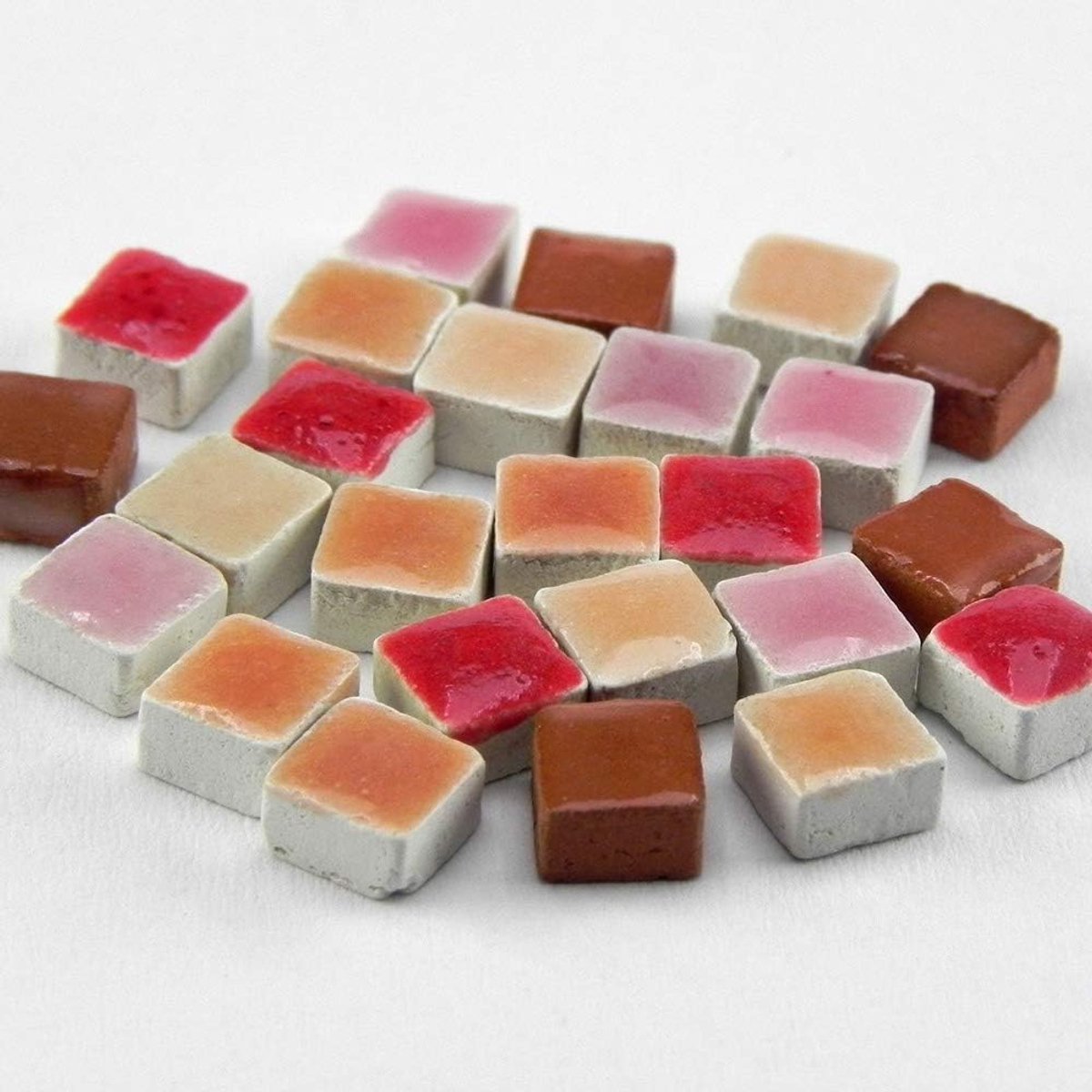 Mosaic minis 5x5x3mm - mix rood - 500 keramische micro stenen - ideaal voor decoraties - ShopVlot